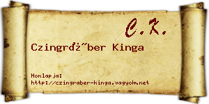 Czingráber Kinga névjegykártya