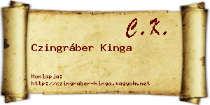 Czingráber Kinga névjegykártya